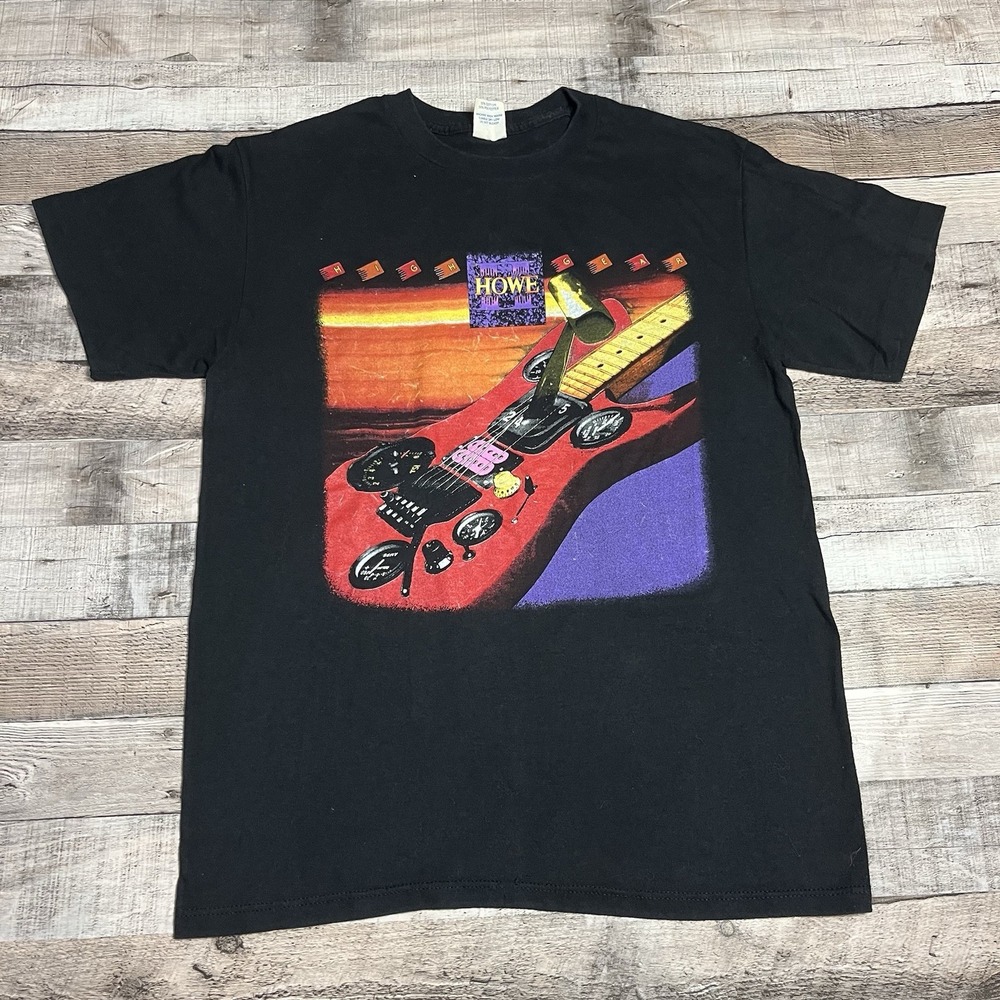 Howe 2 Shirt Size Large Black Vintage 80s High Gear Rock Band Tee Guitar